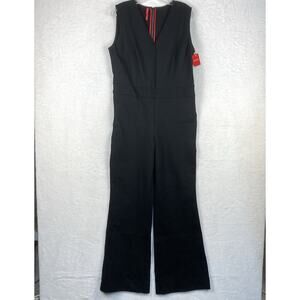 Spanx Womens M Classic Black Ponte Perfect Sleeveless Flare Jumpsuit Corpcore